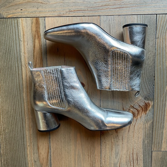 MARC JACOBS ROCKET CHELSEA SILVER ANKLE BOOTS - Picture 7 of 11